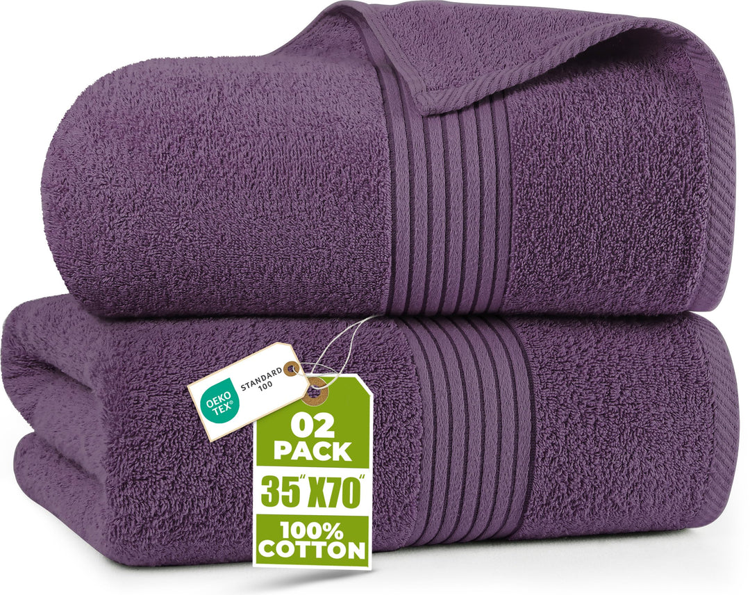 Utopia Towels - 2er Grosses Badetuch mit Aufhänger - 100% gekämmte ringgesponnene Baumwolle, sehr sa