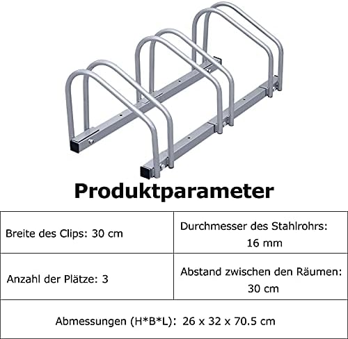 Fahrradständer Bodenparker, Mehrfachständer für je 3 Fahrräder, Abstellständer Fahrrad, Aufstellstän
