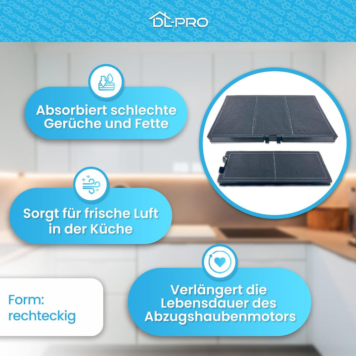 DL-pro Kohlefilterset für Gaggenau 11018700 9001246937 9001246938 Kohlefilter Aktivkohlefilter Filte