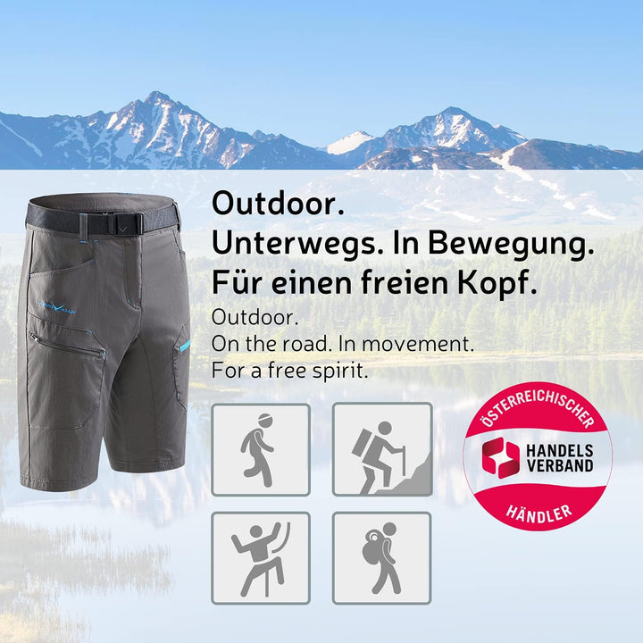 Black Crevice Trekking-Shorts Herren I Trekkinghose Herren kurz I Herren Outdoor-Shorts I wasserabwe