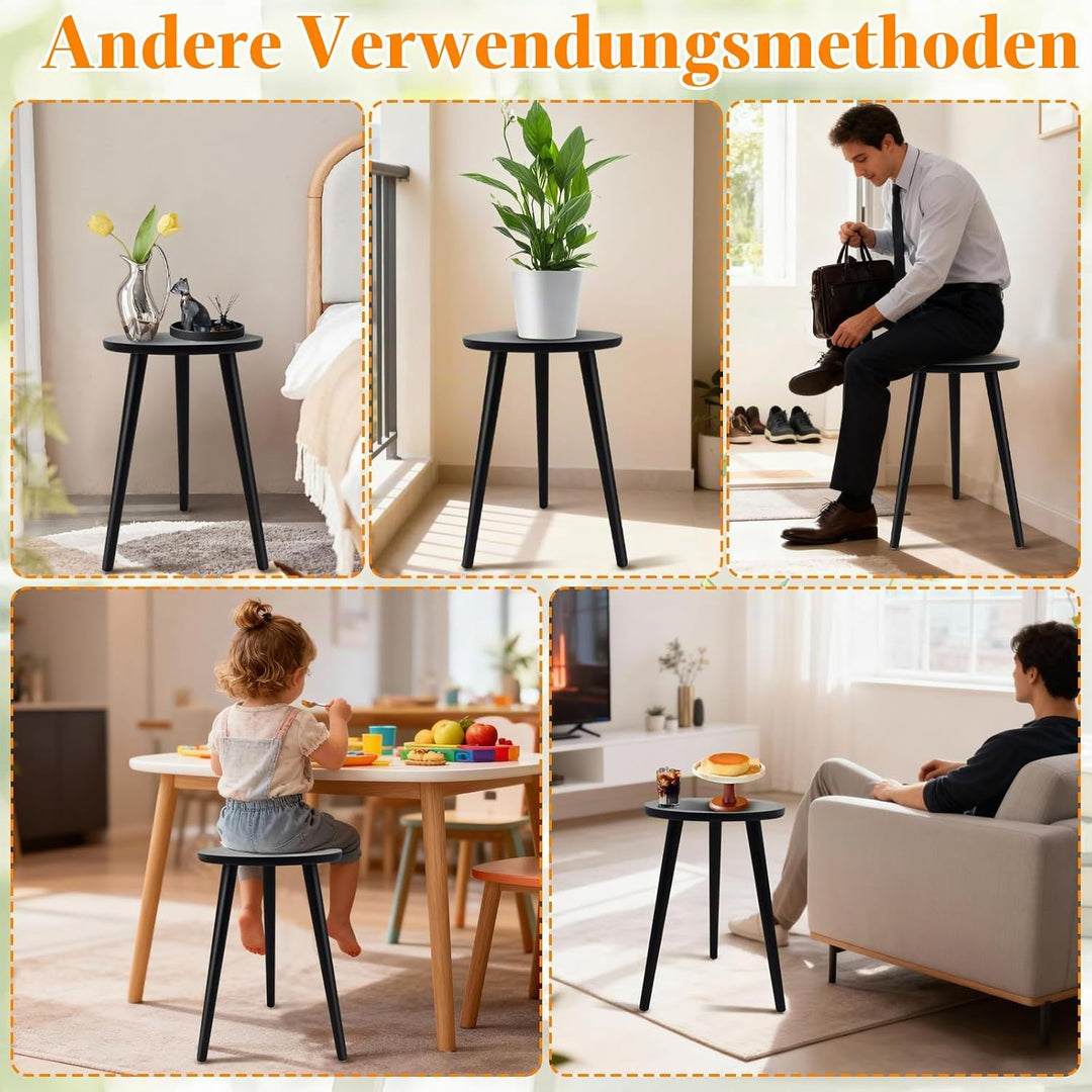 Blumenständer Holz, Rundschreiben Pflanzenständer Hoch, Dreibein Pflanzenregal Indoor für Pflanzen,