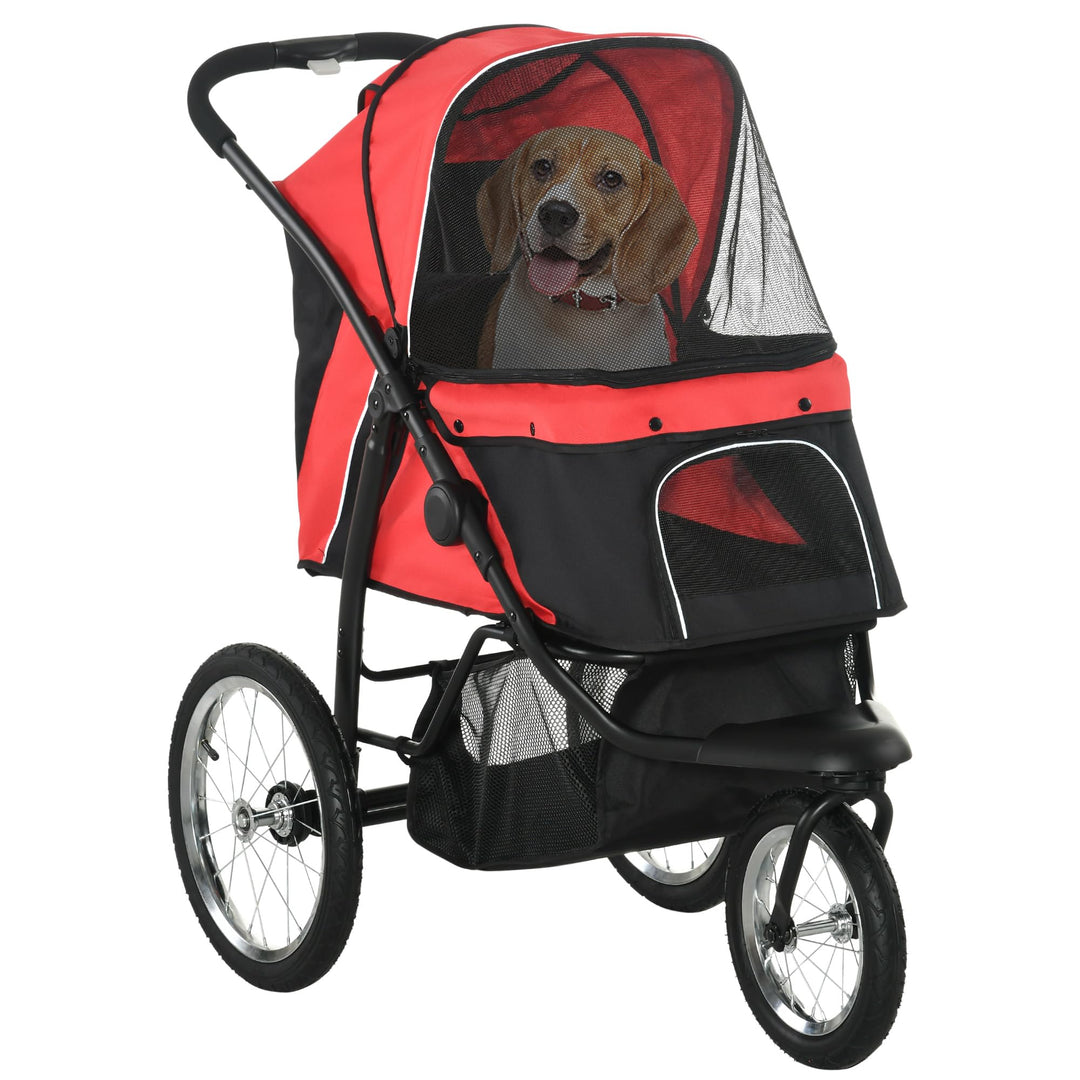 PawHut Hundewagen Hundebuggy klappbar für Hunde &amp; Katzen bis 20 kg Katzenbuggy mit geländegängige Gu
