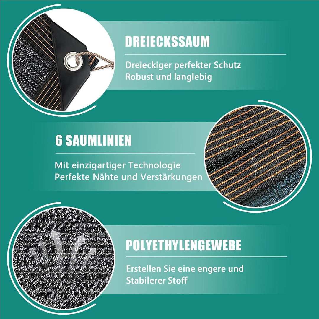 Schattierungsnetz Mit öSen 3x1.5m,Schutznetz 70% Outdoor Schattennetz UV- und windabweisend,Sonnense