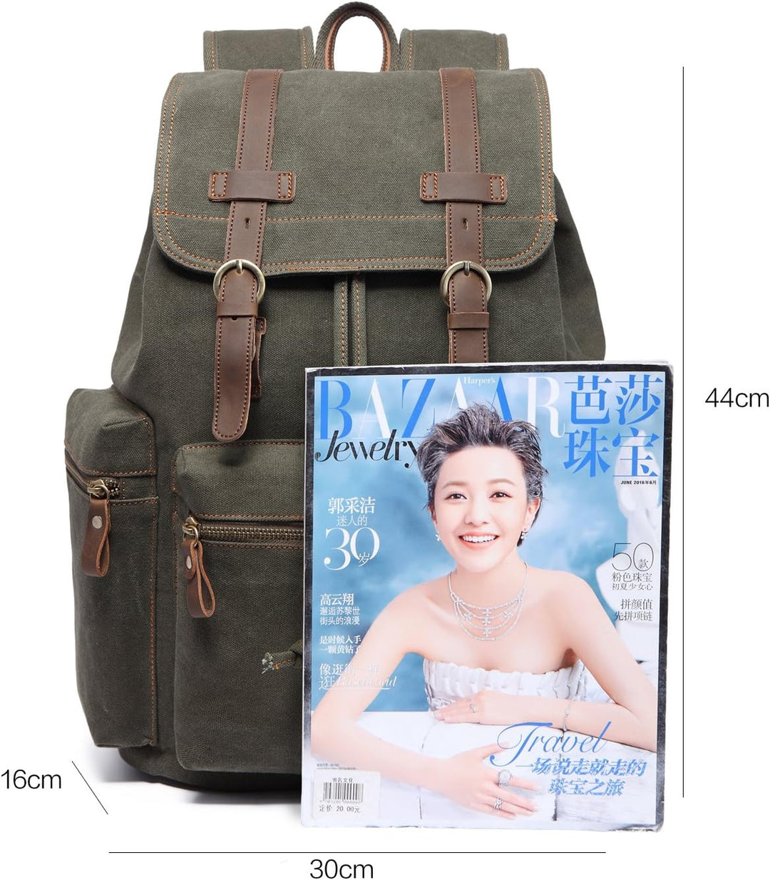 KAUKKO Laptop-Rucksack, funktionale Outdoor-Tasche für Reisen und Camping, Studentenrucksack 05-grün