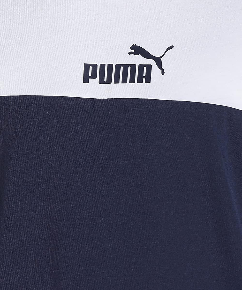 PUMA Herren ESS+ Block Tee Tshirt (1er Pack) S Blau, S Blau