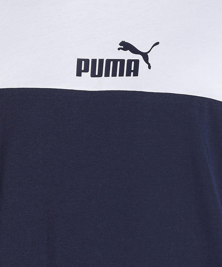 PUMA Herren ESS+ Block Tee Tshirt (1er Pack) S Blau, S Blau