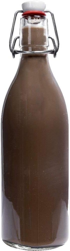 mikken 8x Glasflasche 0,5 Liter mit Bügelverschluss aus Porzellan, inkl Trichter