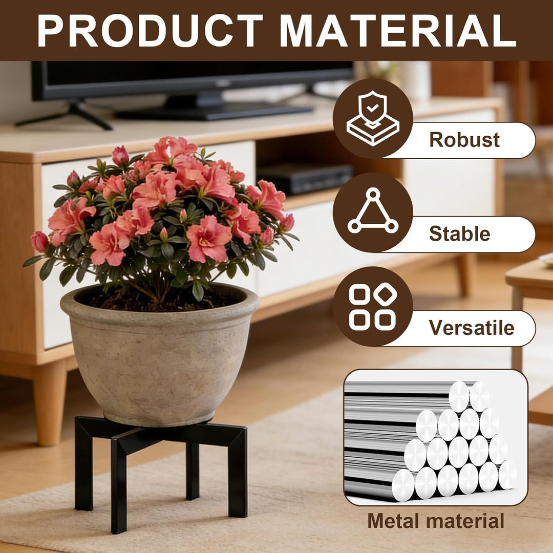 Pflanzenständer, Blumenständer Pflanzenhocker, Erhöhungsständer 19cm Höhe Metall Schwarz Stabil für