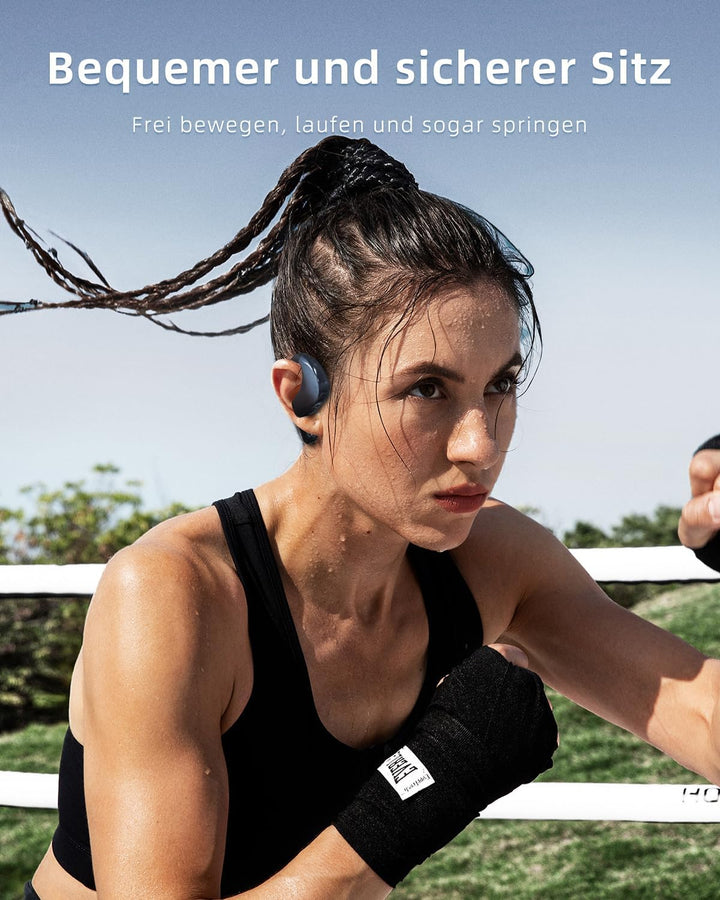 HIFI WALKER Open Ear Kopfhörer Kabellos Bluetooth 5.3, HiFi Stereo, 12H Musik & 8H Anruf, Sportkopfh