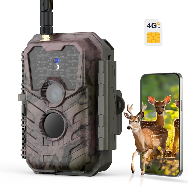 Meidase S600 4G LTE Wildkamera Handyübertragung App, Wildtierkamera mit Nachtsicht Bewegungsmelder,