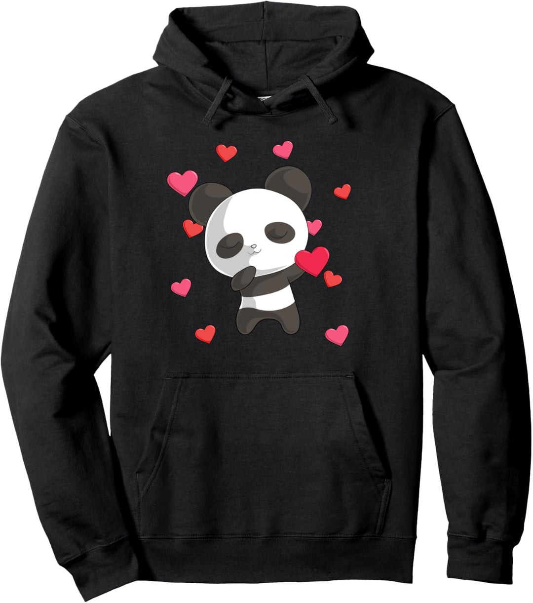 Dabbing Pandabär Valentinstag Love Heart Dance Pose Panda Pullover Hoodie