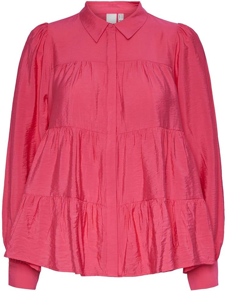 YAS Damen Yaspala Ls Shirt S. Noos Hemd/Bluse XS Raspberry Sorbet, XS Raspberry Sorbet