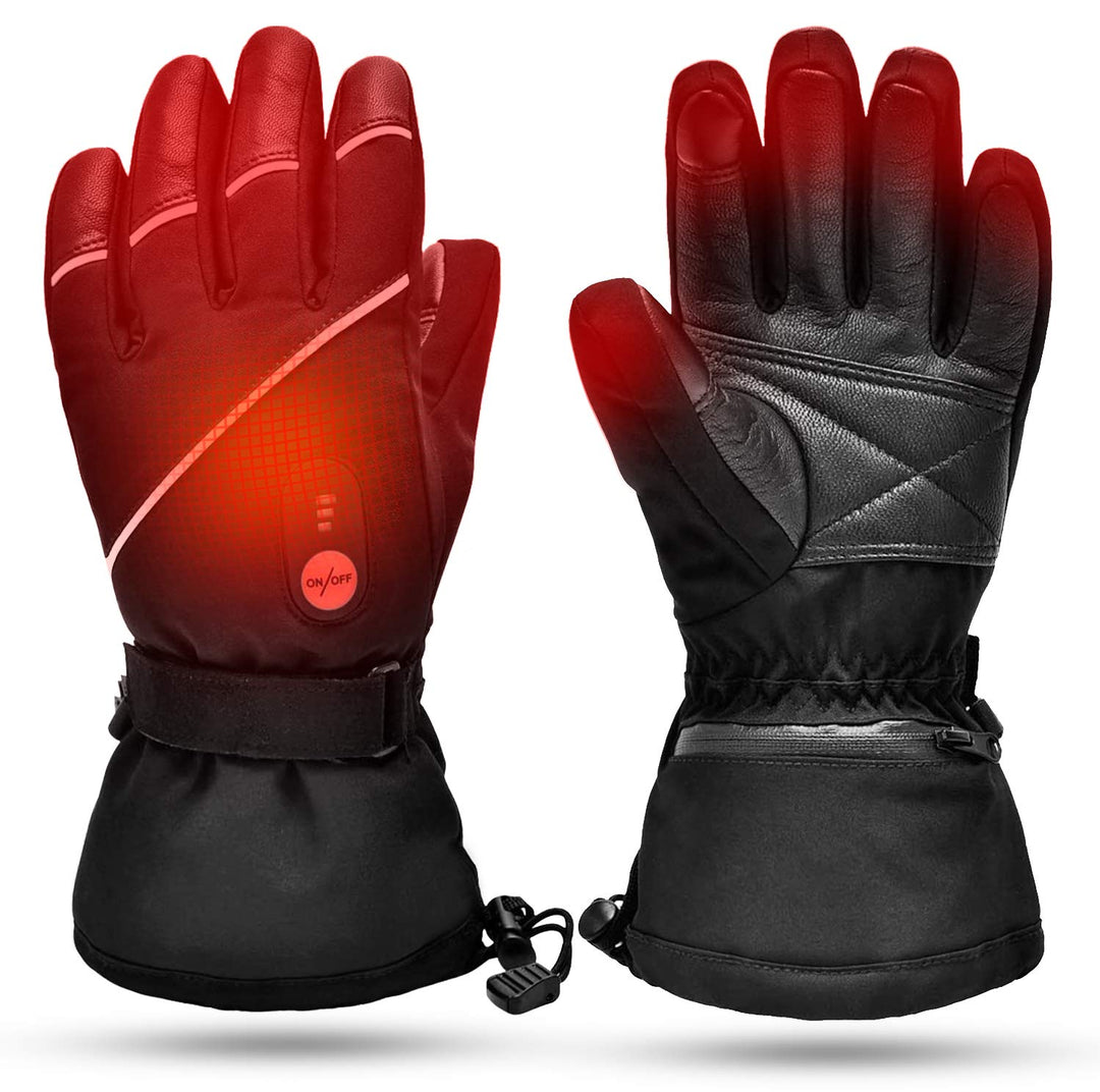 SNOW DEER Beheizte Handschuhe,Wiederaufladbarem Lithium Lonen Akku Skifahren Fausthandschuhe für Her
