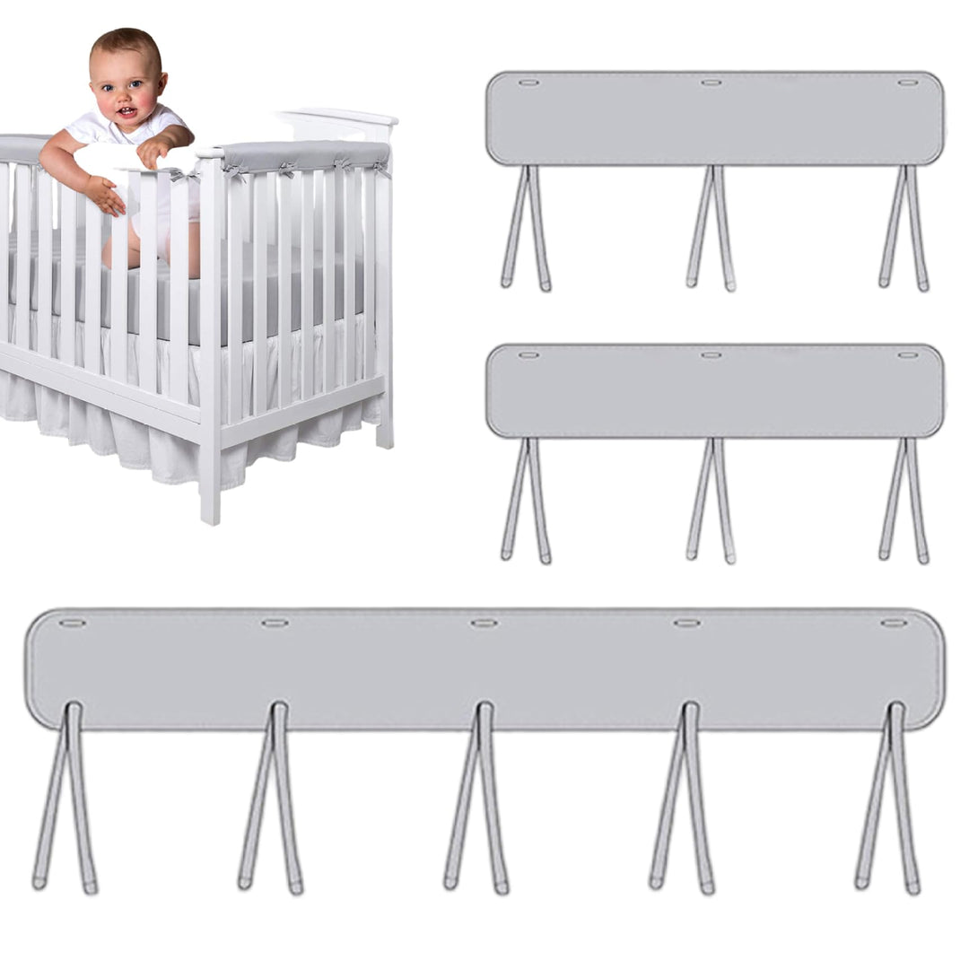 Abdeckung für Kinderbettgitter, 3 Stück, für Kinderbetten, weiche Polsterung für Babys, einfache Ins