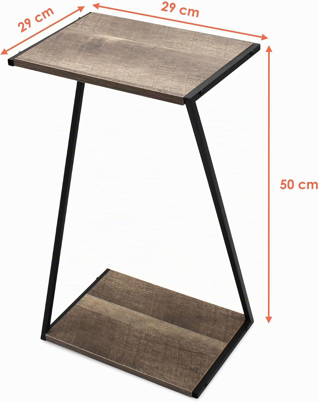 Spetebo Holz Pflanzenständer mit Metall Gestell - 50 x 29 cm - Tisch klein zum Zustellen und Dekorie