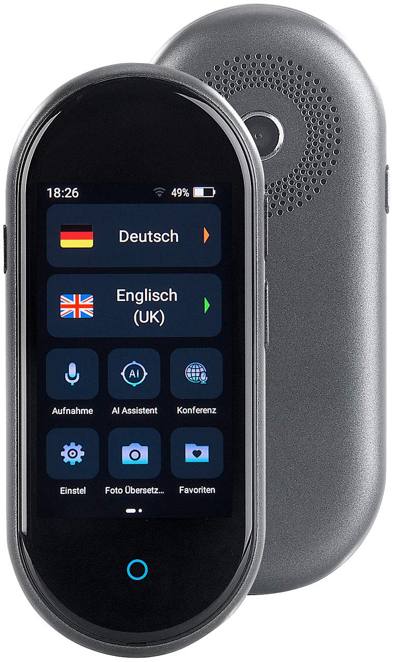 simvalley MOBILE Übersetzer: Mobiler Echtzeit-Sprachübersetzer; 106 Sprachen; Touchscreen; Kamera (E