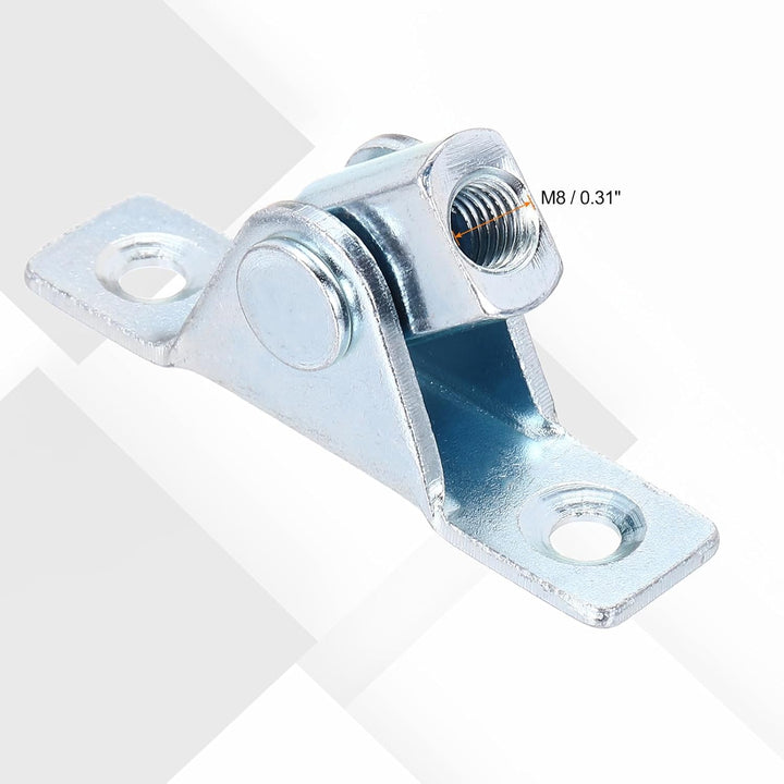 QUARKZMAN Gasfeder Endverbinder M8 Innengewinde A3 Stahl Mit Halterung 4Stk Silberfarben