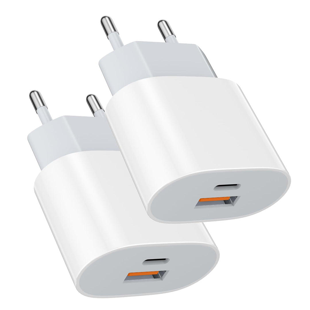 Schnellladegerät 25W USB C Ladeadapter 20W Typ-C Ladeadapter netzteil 15W USB Typ-A Ladegerät（Weiss