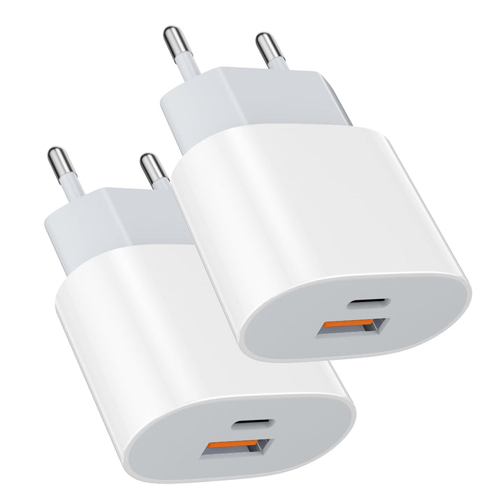 Schnellladegerät 25W USB C Ladeadapter 20W Typ-C Ladeadapter netzteil 15W USB Typ-A Ladegerät（Weiss