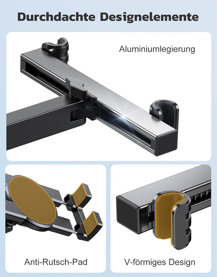 Tablet Halterung Auto, [Ausziehbarer Verlängerungsarm] 360° Drehung Tablethalterungen Auto, Tablet H