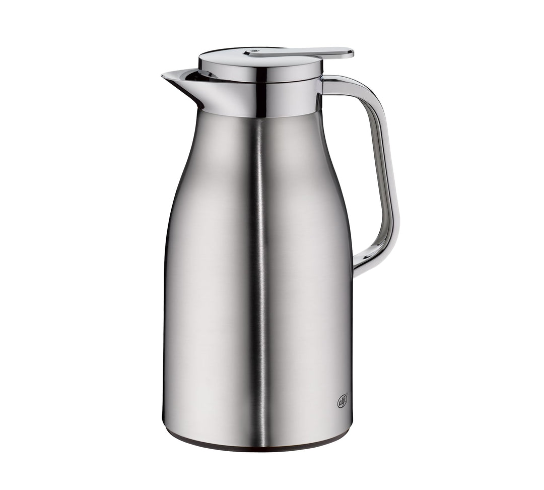 SKYLINE1,0l,stainless steel mat,Edelstahl-Isolierkanne mit hygienischem Hartglaseinsatz,Drehverschlu