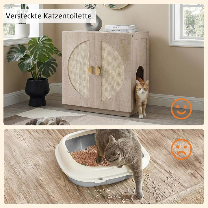 unipaws Hohes Katzenklo Möbel mit Regalen, Verstecktes Katzenklo Gehäuse für hohe oder Top Entry Kat