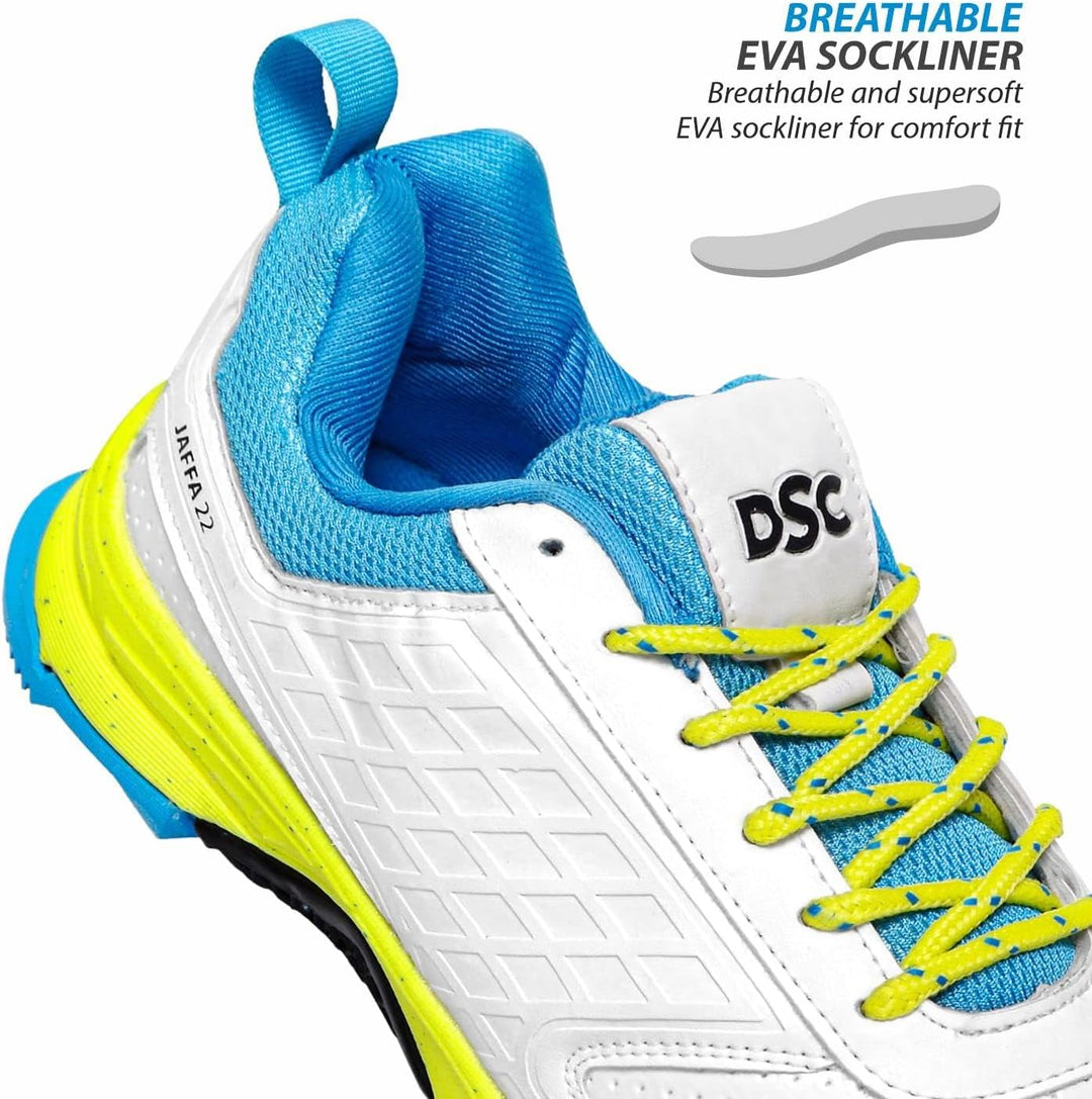 DSC Jaffa 22 Cricket Shoes | for Boys and Men | Lightweight | Embossed Design Gelb 41 EU, Gelb 41 EU