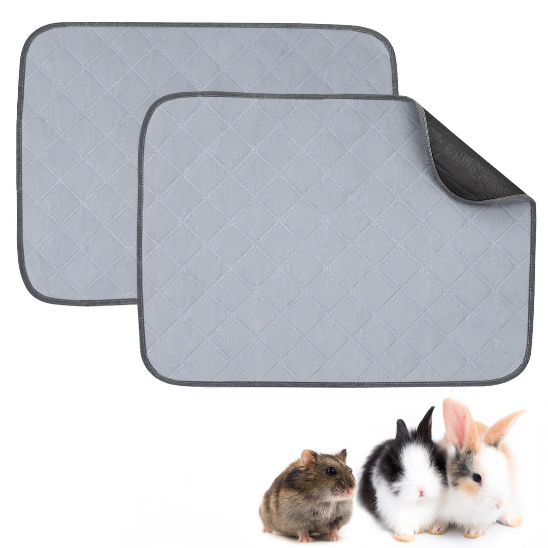 VavoPaw Kleintier Teppich Saugfähige Käfigmatte, 2 PCS 50x70cm Liner Fleece Wiederverwendbar Pad mit