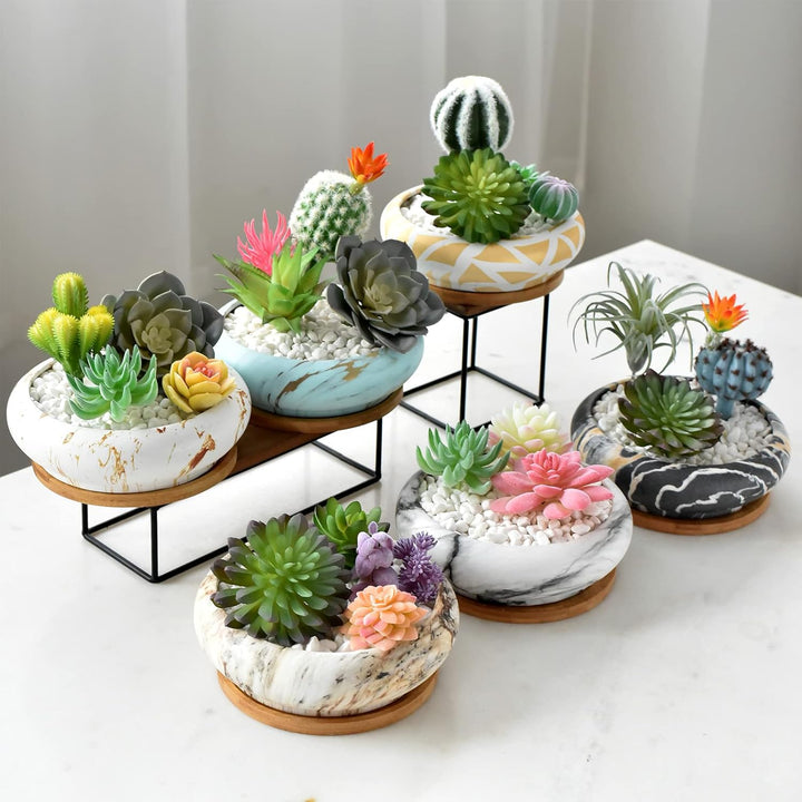 ARTKETTY 18,5 cm Rund Sukkulente Pflanzgefässe Töpfe Mit Drainageloch Bonsai Töpfe Garten Dekorative