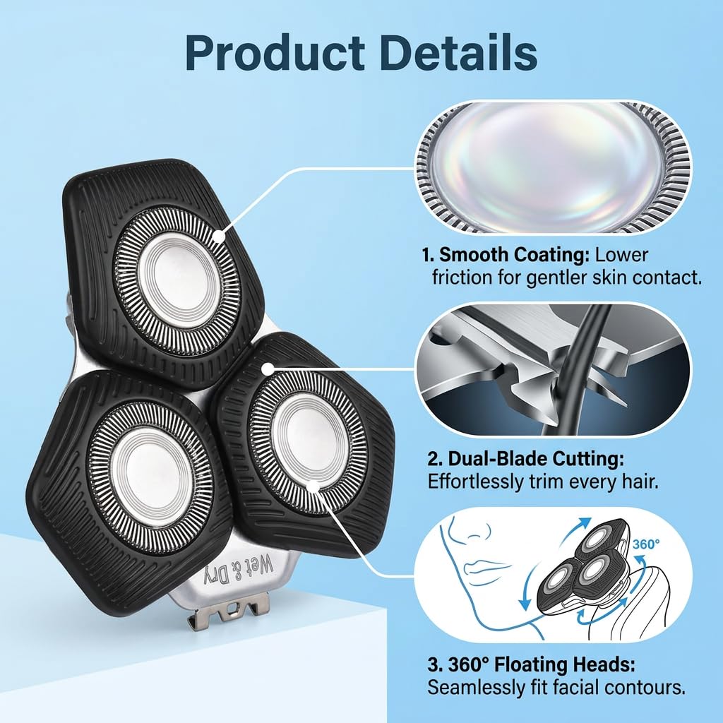 Ersatzscherkopf SH71/91 für Philips Rasierer Serie 5000 7000