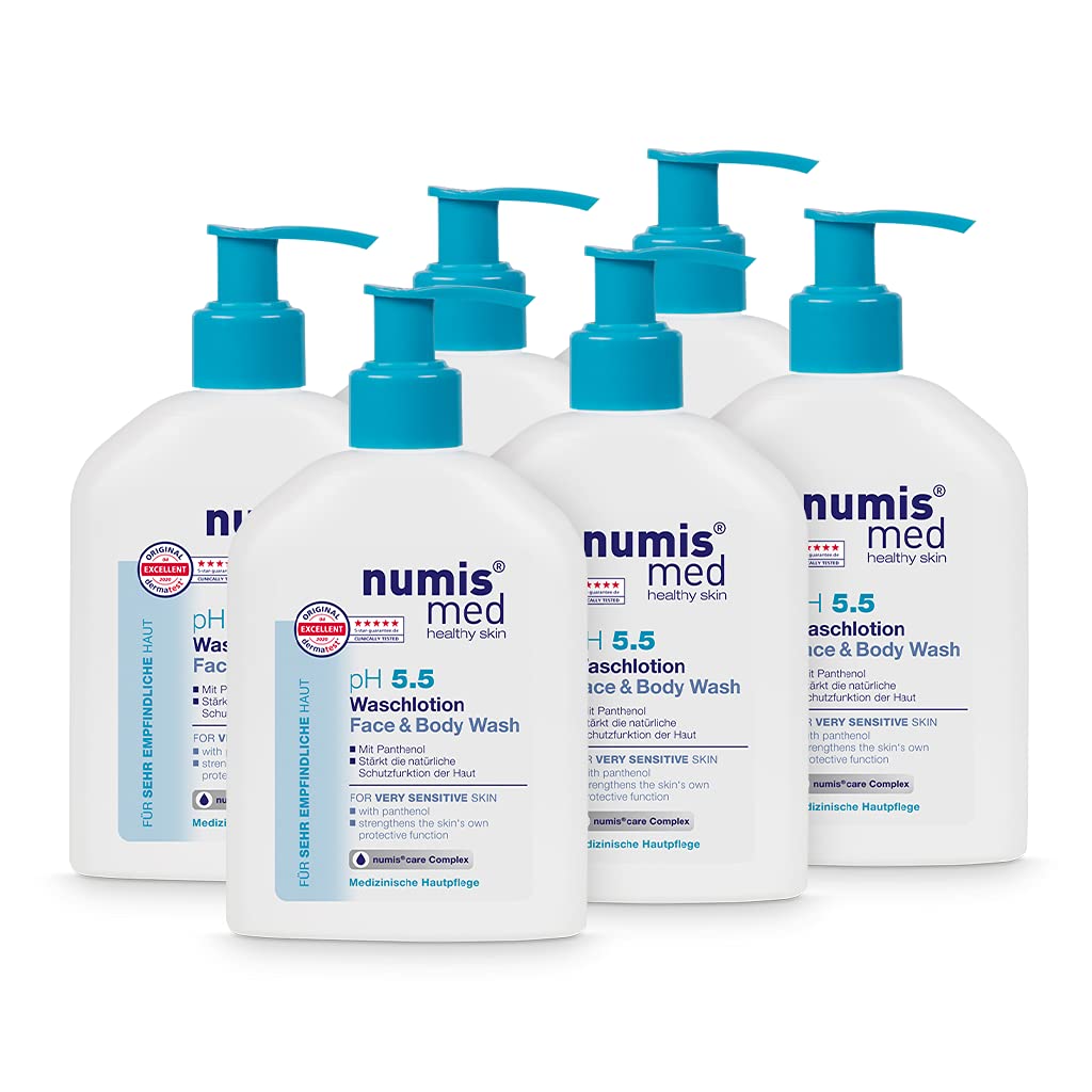 numis med Waschlotion ph 5.5-6er Pack Hautberuhigende Körperlotion für sehr empfindliche &amp; sensible