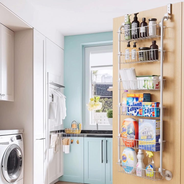 Delamu Tür Organizer, Vorratsschrank-Organizer & Gewürzregal hängend, 6-stöckiges Türregal für die S