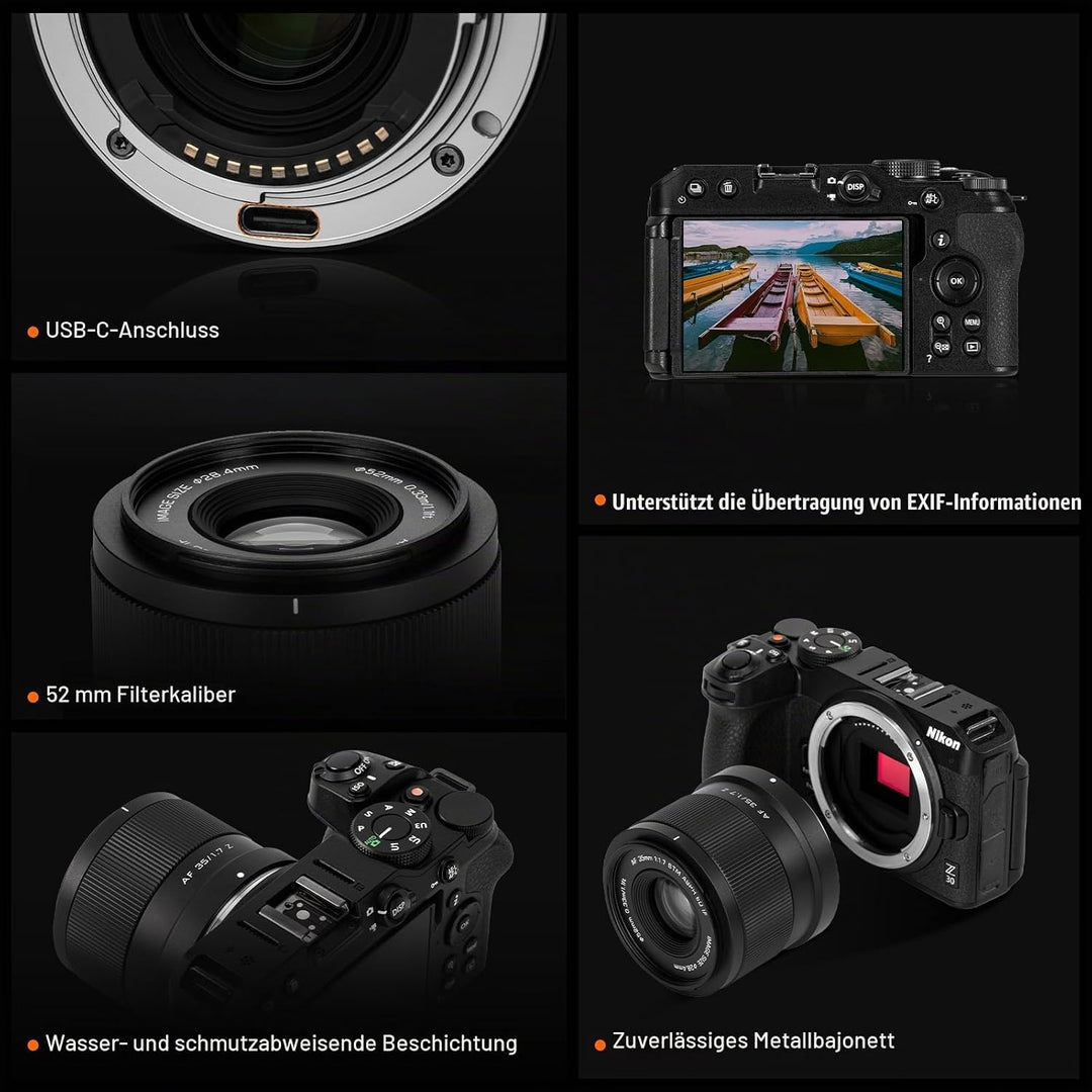 VILTROX 35mm F1.7 APS-C Prime Autofokus Objektive für Nikon Z Mount Kamera Objektive Standard Camera