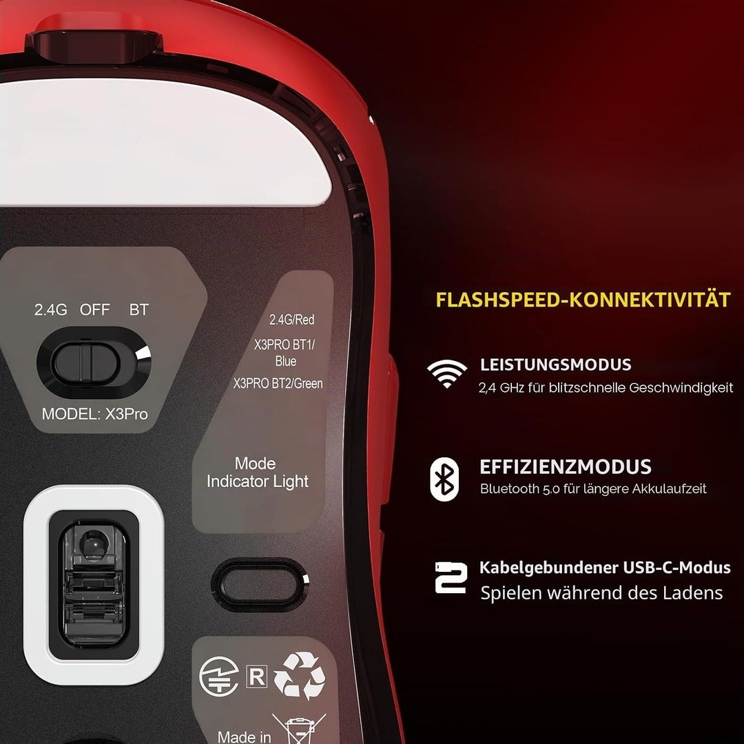 VGN Game Power Attack Shark X3PRO 59g Superlight Kabellose Gaming-Maus, 4K/8KHz Abfragerate, 26000DP