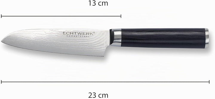 ECHTWERK Damastmesser, kleines Santokumesser, traditionelles japanisches Messer, Kochmesser, Küchenm