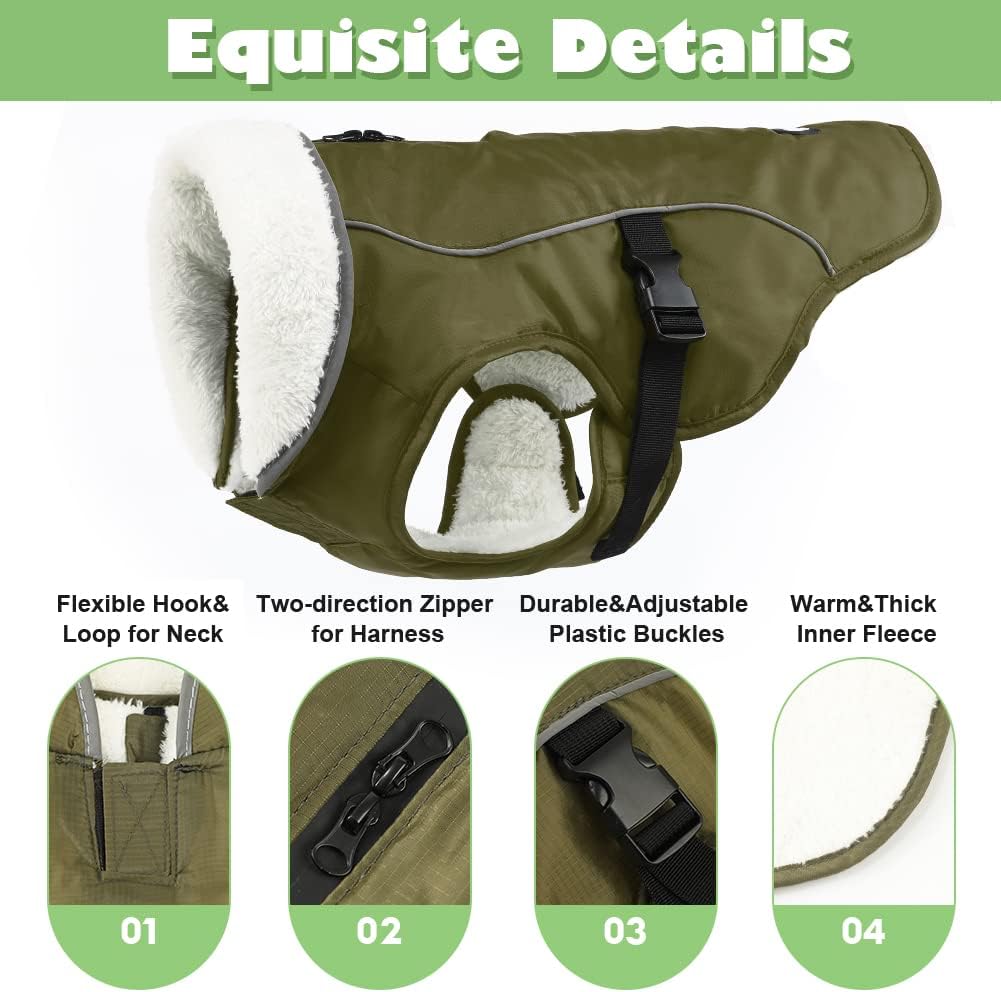 EMUST Hundewintermantel, dicke winddichte Winter-Hundejacke, Haustier-Hundewintermantel für kleine/m