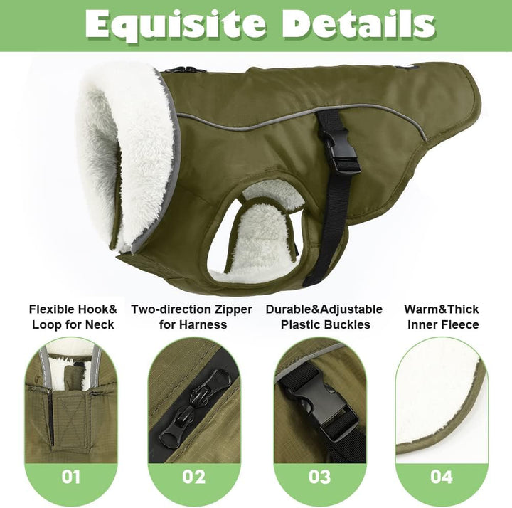 EMUST Hundewintermantel, dicke winddichte Winter-Hundejacke, Haustier-Hundewintermantel für kleine/m