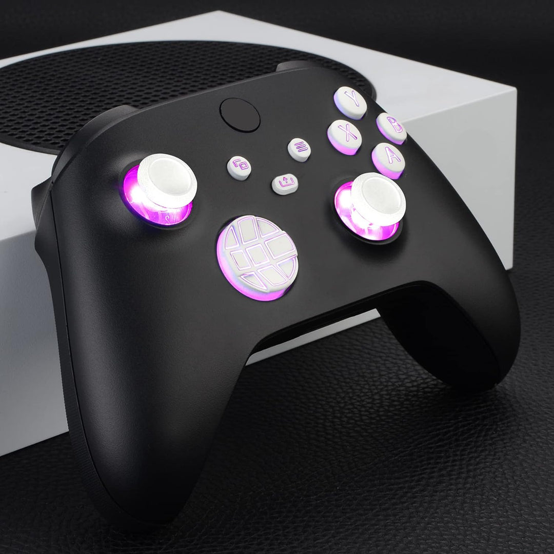 eXtremeRate Leuchttasten für Xbox Series X/S Controller, Custom Ersatz Knöpfe DTF LED Kit Tasten D-p