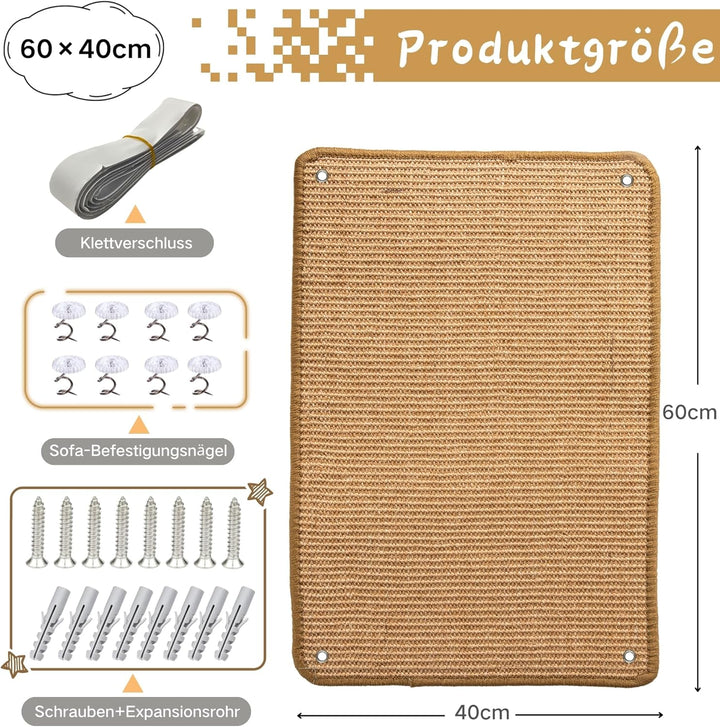 JanYoo 2 Stück Katze Kratzschutz Katzenkratzmatte Sisal Kratzmatte für Katze Katzenkratzmatte für So