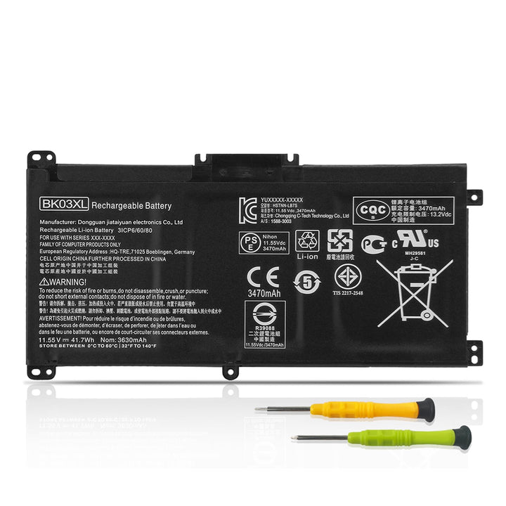 K KYUER BK03XL Laptop Akku für HP Pavilion X360 14-ba0xx 14-ba1xx 14-ba2xx 14-ba006ng 14-ba011ng ba0