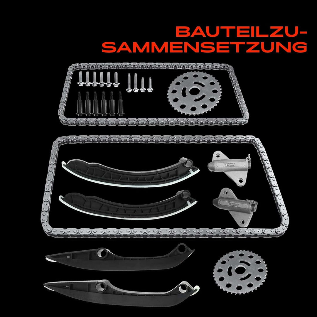 Frankberg Steuerkettensatz Kompatibel mit EX FX M Q70 QX50 I QX70 NP300 Navara Pathfinder III Laguna