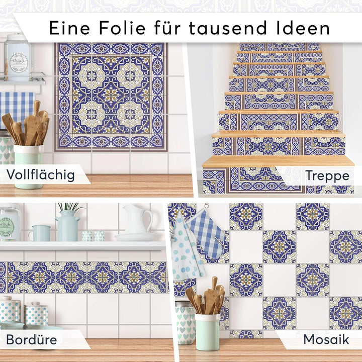 CREATISTO Mosaik-Fliesen Fliesensticker Fliesenfolie - Klebefolie Aufkleber für Wand-Fliesen I Klebe