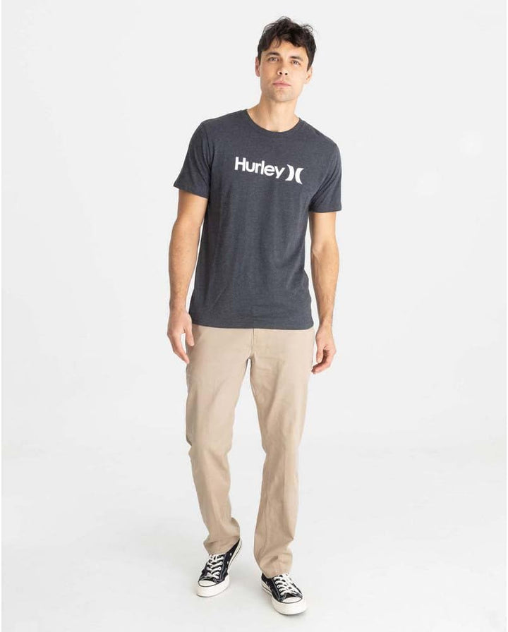 Hurley Herren Evd Wash Core OAO Solid Tee T-Shirt M Heather Black, M Heather Black