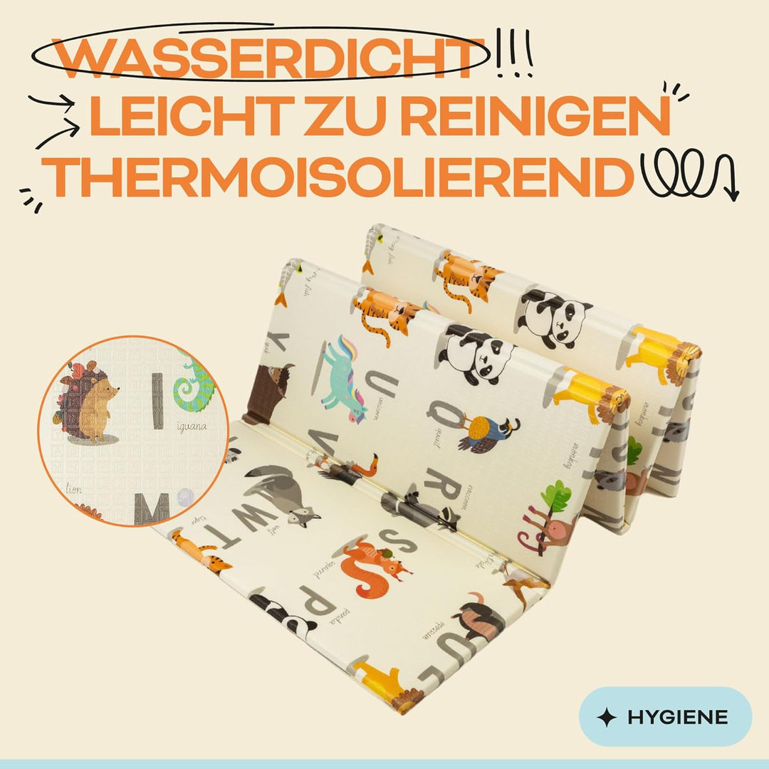 Baby-Spielmatte, faltbar, sensorisch, wasserdicht, ungiftig, wendbar. Vielseitige Matte, perfekt zum