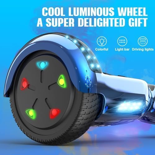 GeekMe Hoverboards 6.5”Zweimotoren 2-Rad-Hoverboards Hoverboards mit LED-Leuchten Bluetooth blue col