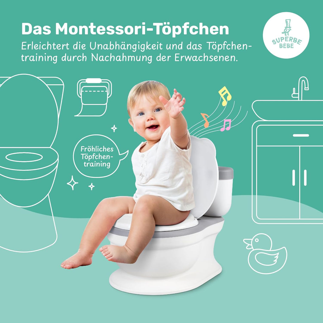 Baby Töpfchen - Toilettensitz Kinder - Kinder Töpfchen Mit Musik & Spülgeräusch Für Töpfchentraining