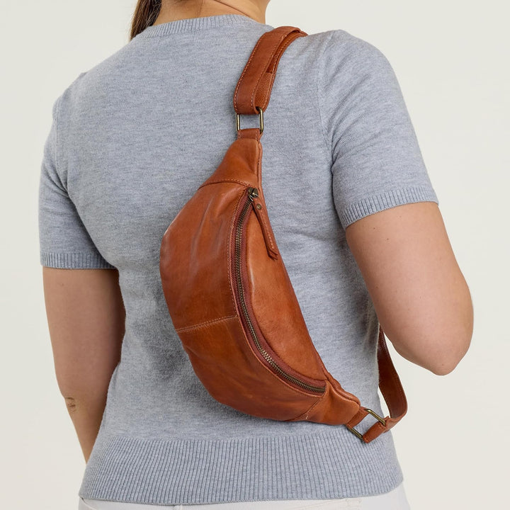 Gusti Leder Bauchtasche Cillian – Vintage Gürteltasche Leder Damen Herren vielseitige Hüfttasche Cro