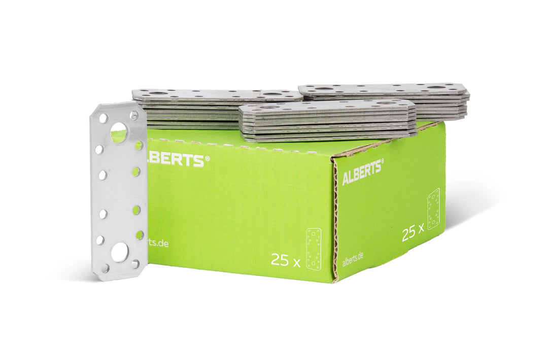 Alberts 851774 Flachverbinder | Edelstahl | 96 x 35 mm | 25er Set 100 x 35 mm / 25 Stk. Material: Ed