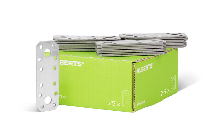Alberts 851774 Flachverbinder | Edelstahl | 96 x 35 mm | 25er Set 100 x 35 mm / 25 Stk. Material: Ed