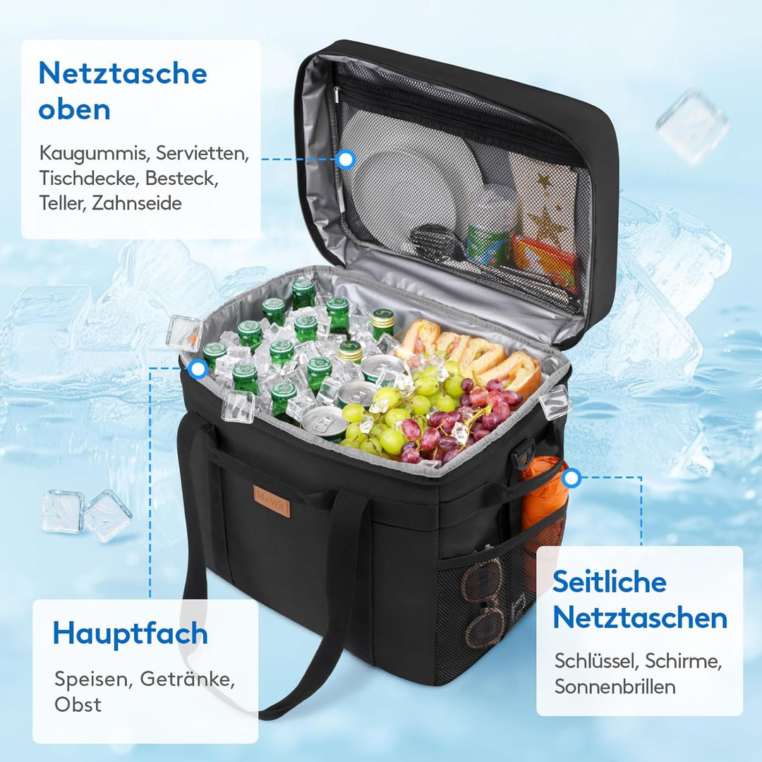 Lifewit Kühltasche 40L 60 Dosen, Faltbar Picknicktasche für Essen & Getränke, Kühlbox Tragbare Eista